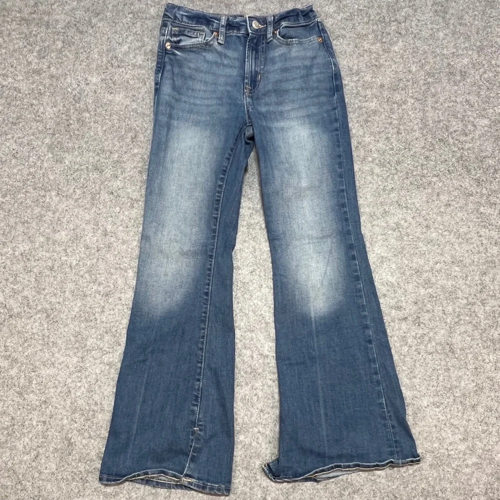 Gap Kids Girls‎ '70s Flare Jeans Medium Wash Blue Adjustable Waist Size 10